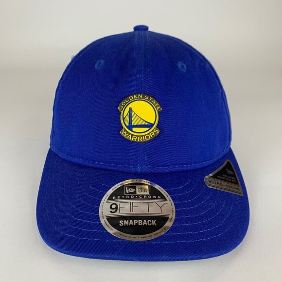 Golden State Warriors NBA Blue New Era 9Fifty Retro Crown Snapack Hat New - Picture 2 of 6